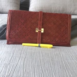 Leather Burgundy Clutch