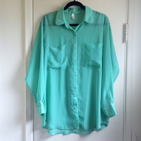 American Apparel Oversized Chiffon Buttonup
