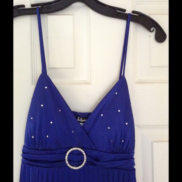 Royal blue pleated dress - Picture 2 of 3