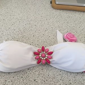 Pink and White Bikini Top