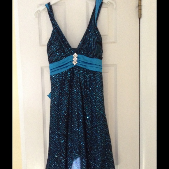 Dark blue dress with light blue sparkles - Picture 1 of 3