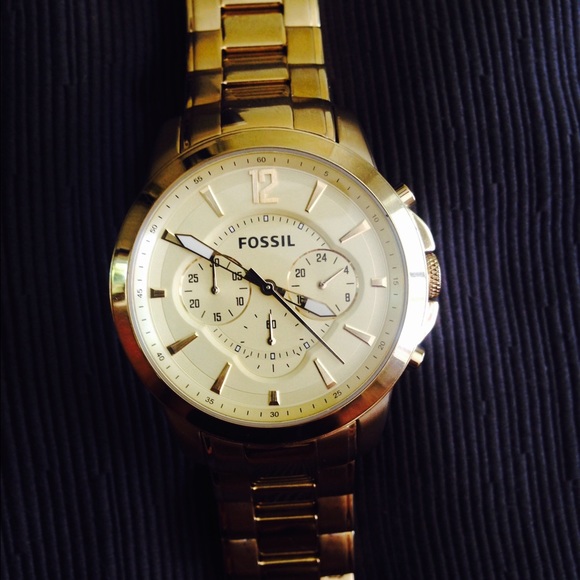 Gold Fossil Watch