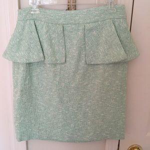 Zara Tweed Mint Peplum Skirt
