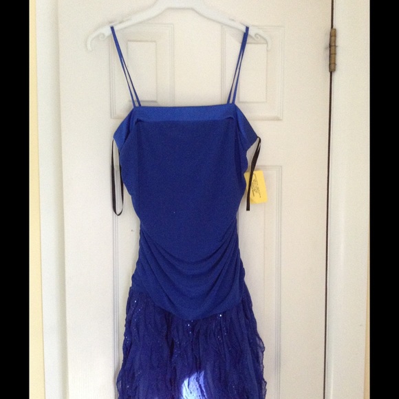 Royal blue ruffled bottom dress - Picture 1 of 3