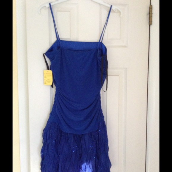 Royal blue ruffled bottom dress - Picture 3 of 3