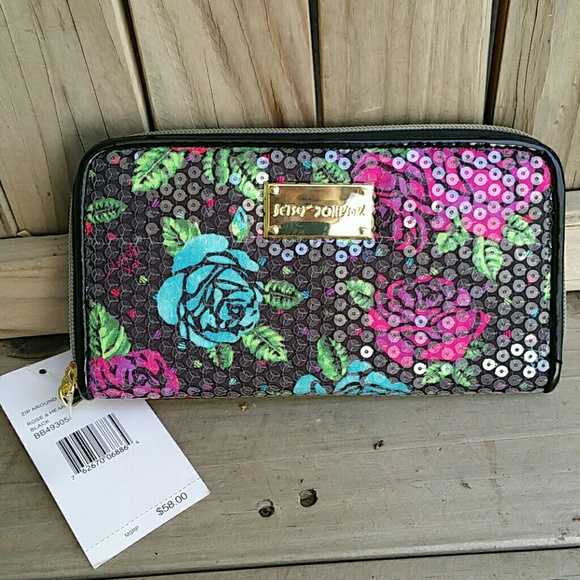 Betsey Johnson Handbags - NWT Betsey Johnson"Rose & Hearts" Zippered Wallet
