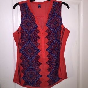 Sleeveless Red/Blue Shirt
