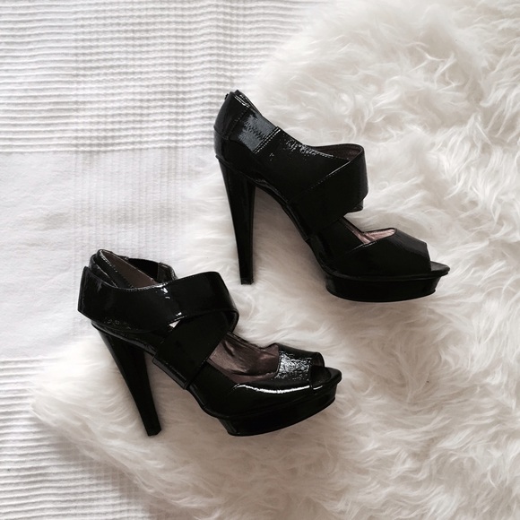 Steve Madden Black Heels with Velcro Straps