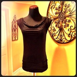 Black sleeveless shell top