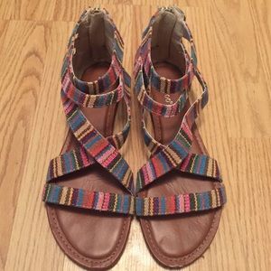 Bamboo Colorful Striped Gladiator Sandals