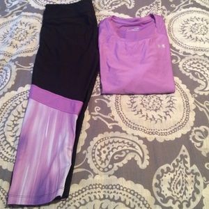 Under Armour compression pants & dry fit shirt