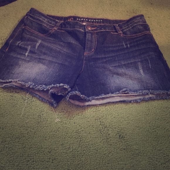 Destroyed denim shorts