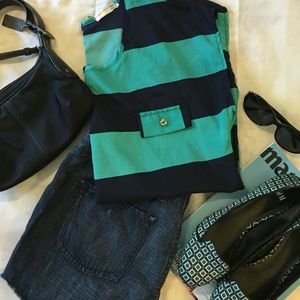 Green & black top