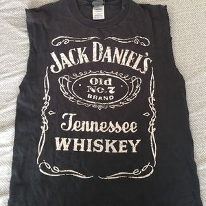 Distressed Jack Daniels muscle tee