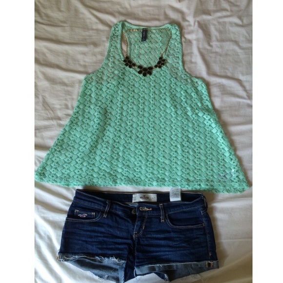 Lace blue top