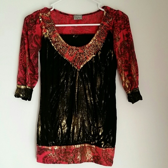 Red and Black Top from Buckle