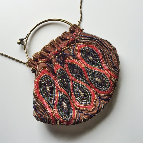 Vintage Clutch Purse Hand Beaded