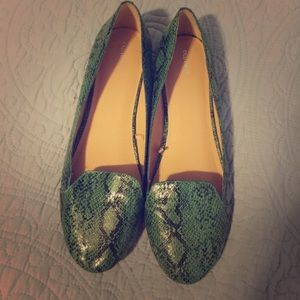Snake Skin Penny Loafer Flats