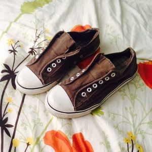 Brown slip on shoes