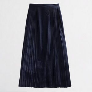 Jcrew navy pleated maxi skirt - never been worn!