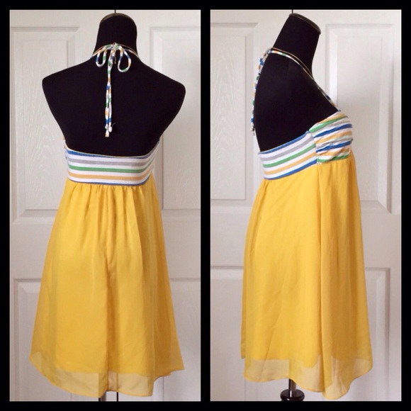 {Charlotte Russe} Yellow Halter Dress - Picture 2 of 4