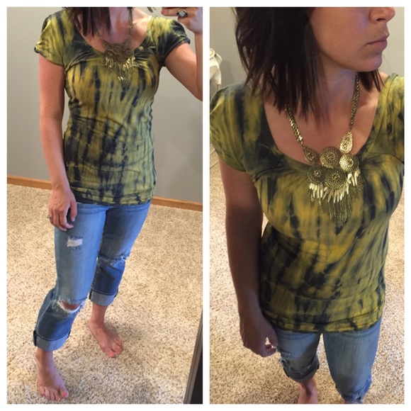 •Tie Dye Cold Shoulder Open Back•