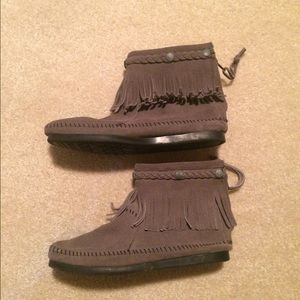 Gray Minnetonka Booties