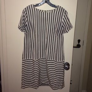 Black and white striped dress