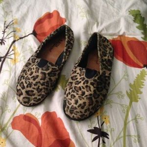 Cheetah print slip ons