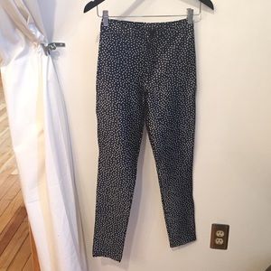 NEW American Apparel Disco Pant Navy Polka Dot