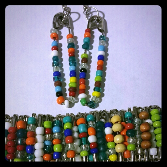 Safety Pin Bracelet & Earring Set