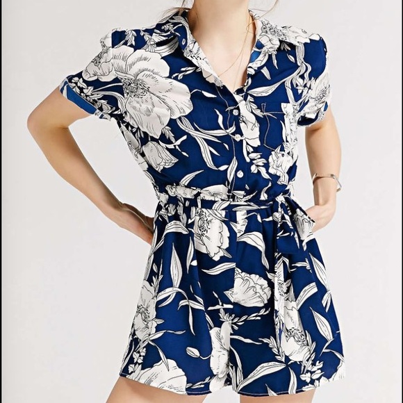Floral Print Romper - Picture 2 of 4