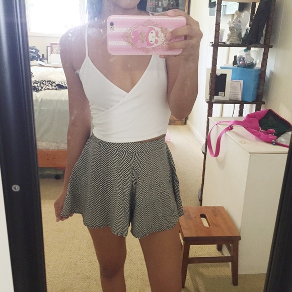 White cross crop top