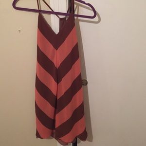 Dress brown and pink strips