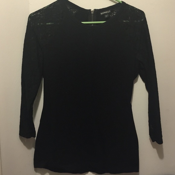Black 3/4 lace shirt