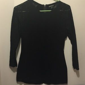 Black 3/4 lace shirt