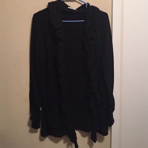 Black ruffle cardigan