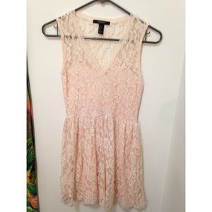 Pink fit & flare lace dress