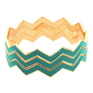 4-set Turquoise Chevron Bracelets
