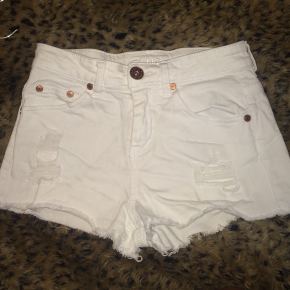 White High Waist Shorts