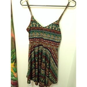 Tribal print fit & flare dress