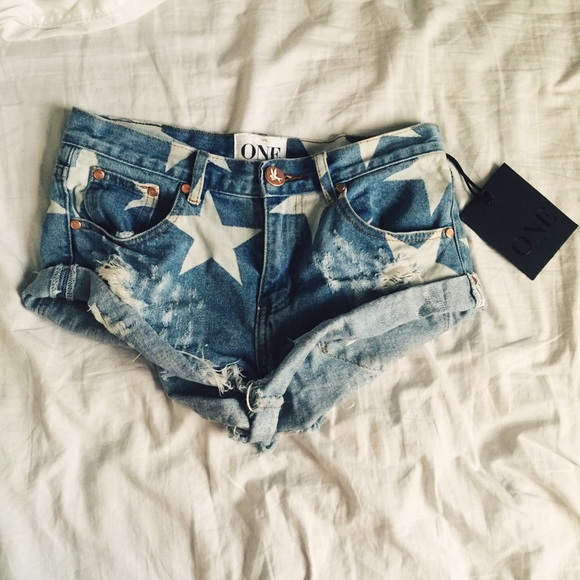Free People Denim - One Teaspoon Bandit Revolutionary Star Cutoffs