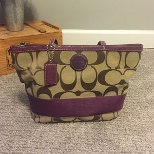 Coach Purse with touch of purple