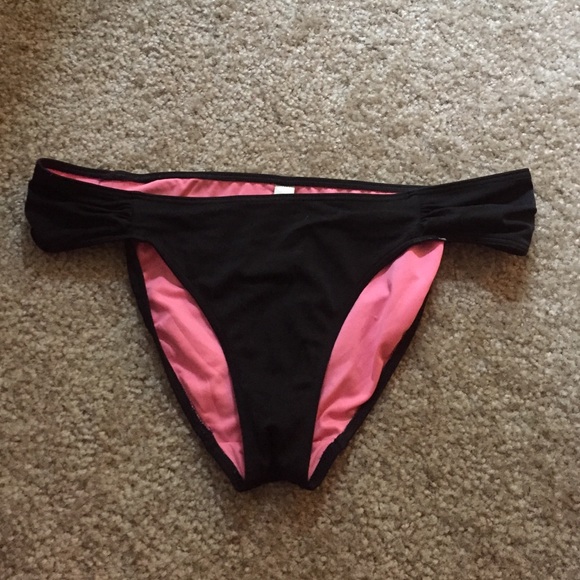 PINK black cheekini bikini swim bottoms
