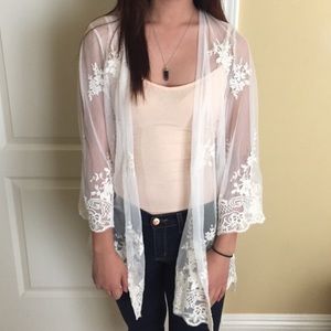 Sheer Lace Kimono