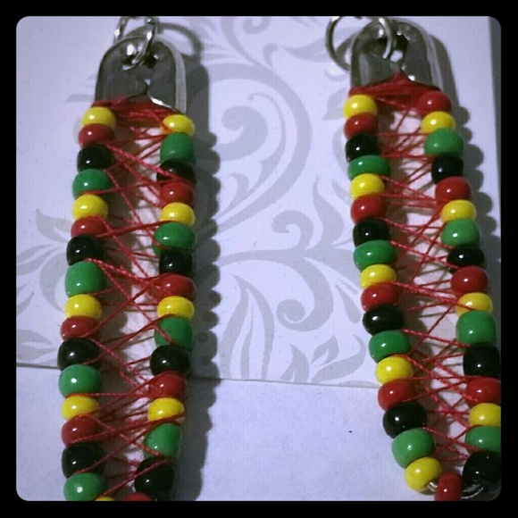 Jamaican Flavor Safety Pin Earrings