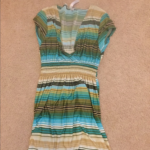Sunkissed Couture Green Stripped Mini Dress