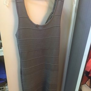 Grey bodycon dress.