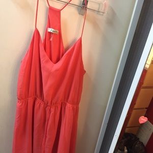 Halter to peach dress