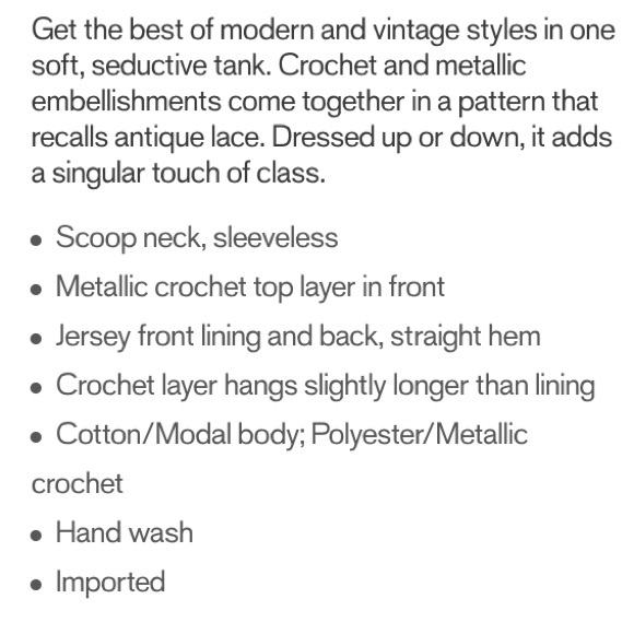 Express Metallic Crochet Tank - Picture 4 of 4